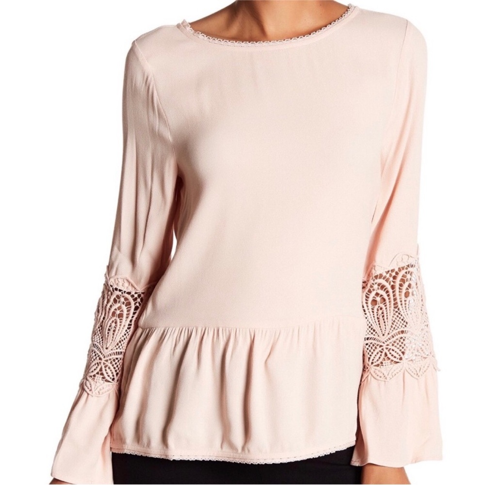 Joie Lace Trim Peplum Blouse/Emelda - Picture 4 of 7